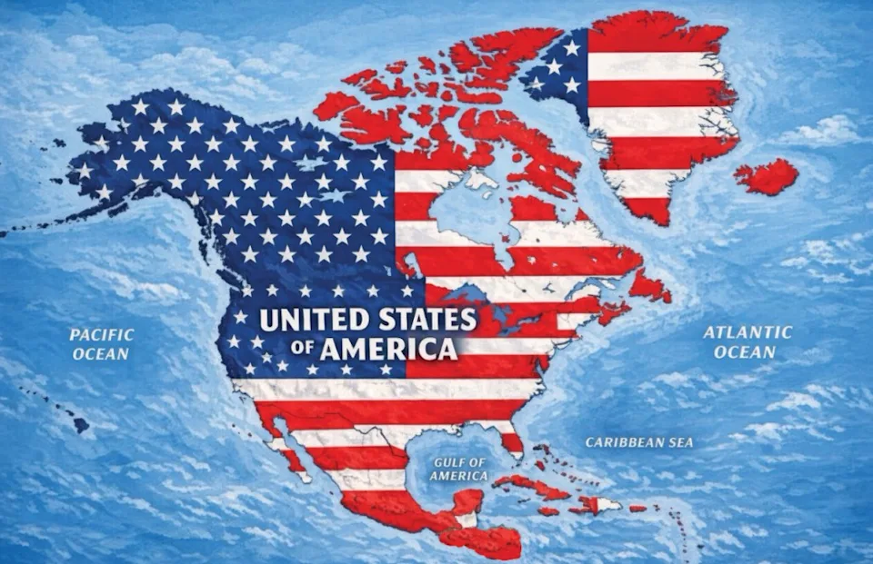 The AI-generated map that President Donald Trump posted to social media on September 7 showing the United States encompassing most of North America.